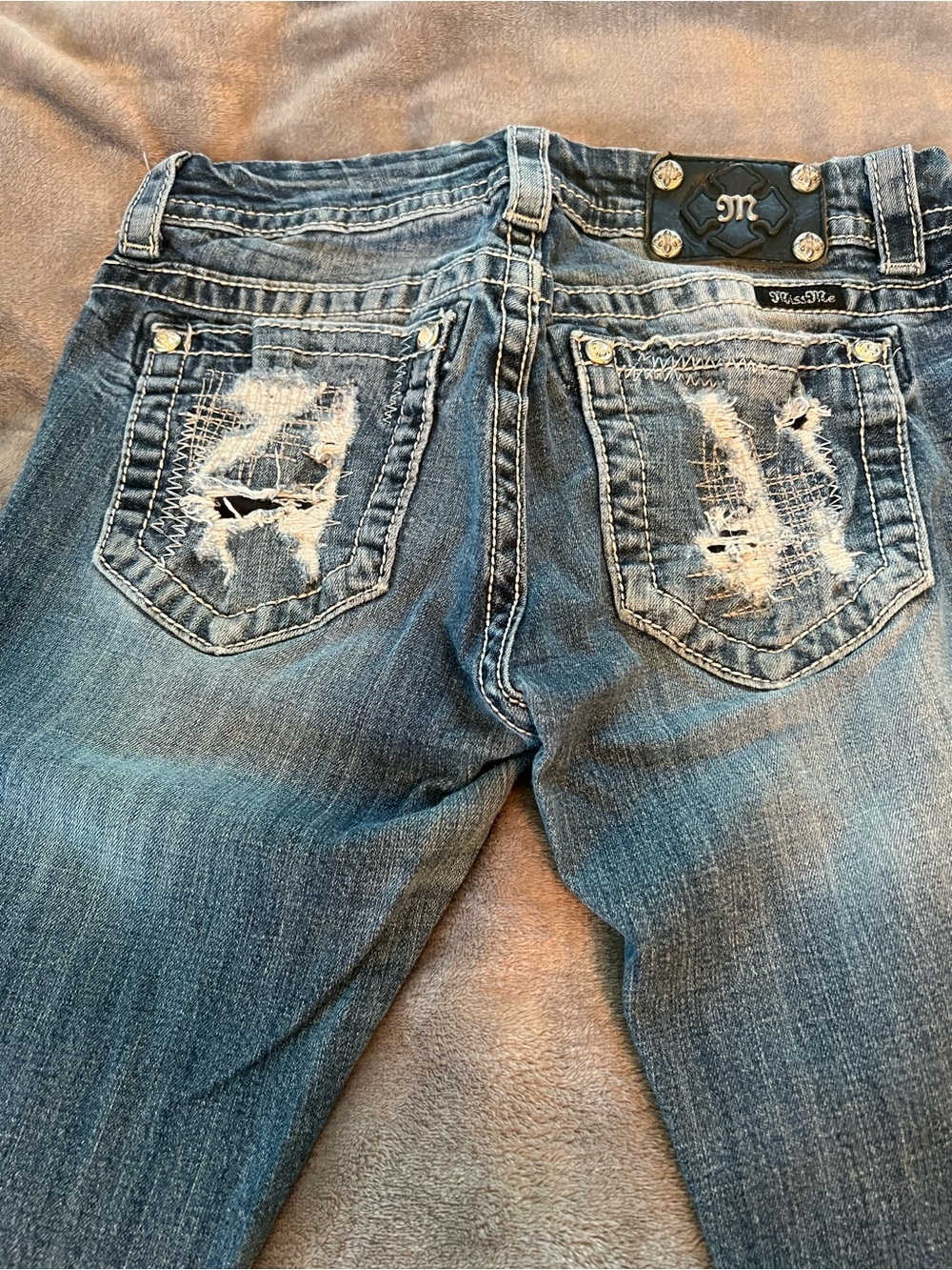 Miss Me Women's Boot Cut Jeans - Dark Blue Wash - Picture 4 of 6